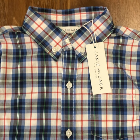 NWT- The Plaid Poplin Shirt by Janie & Jack - Picture 4 of 8